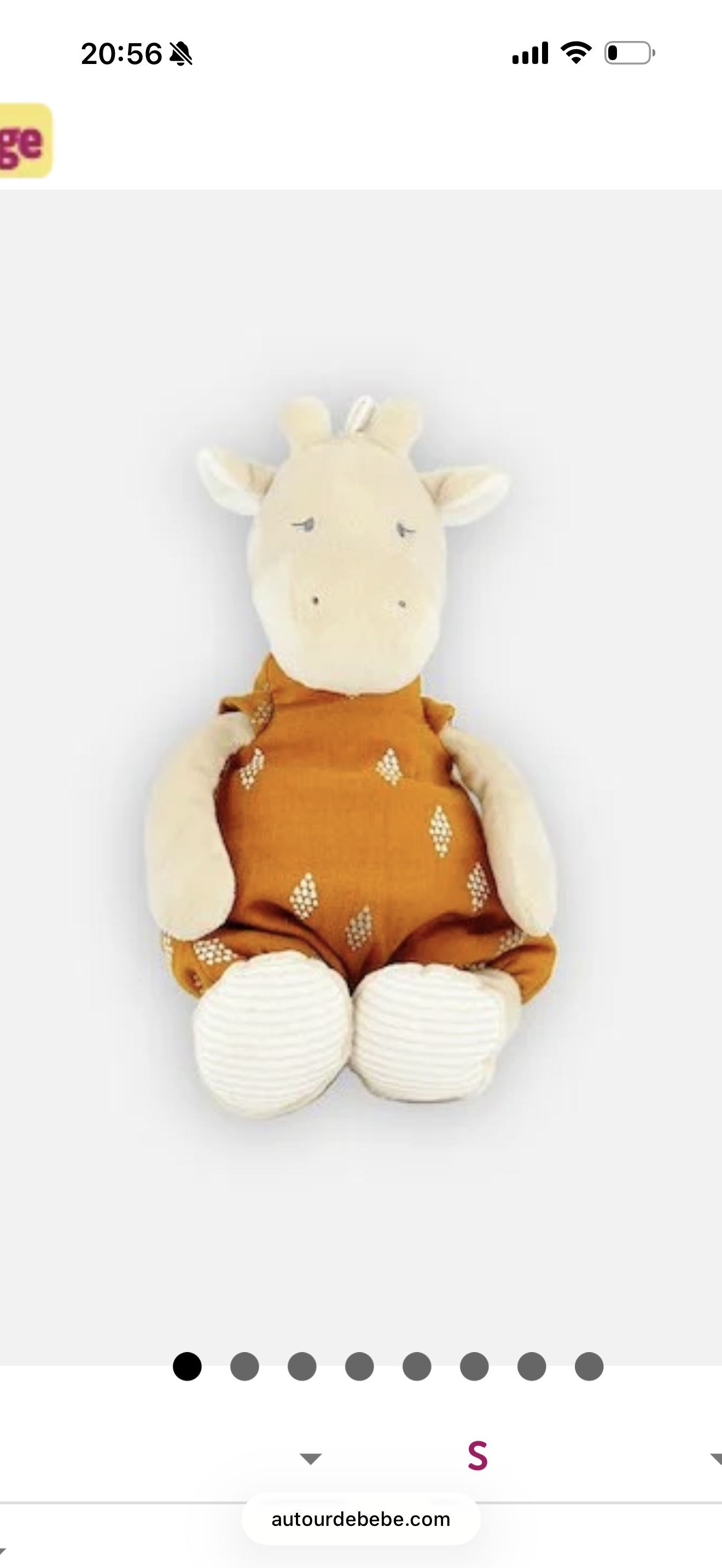 Girafe crème et moutarde, marque Noukie’s, Action Golbey — Uxegney
