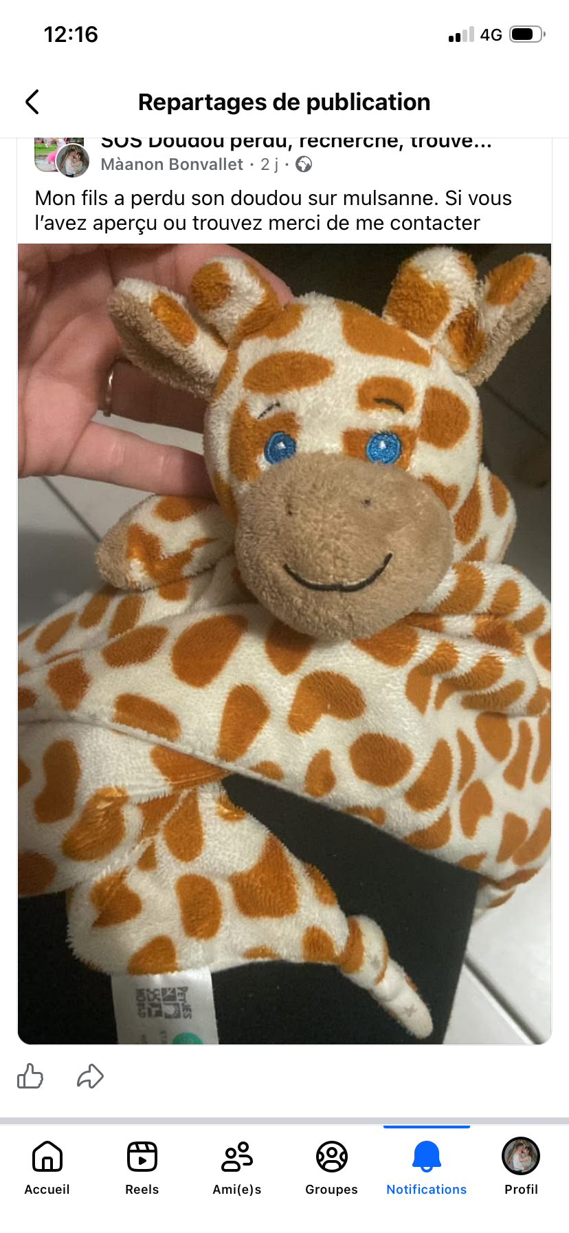 Doudou girafe — Mulsanne