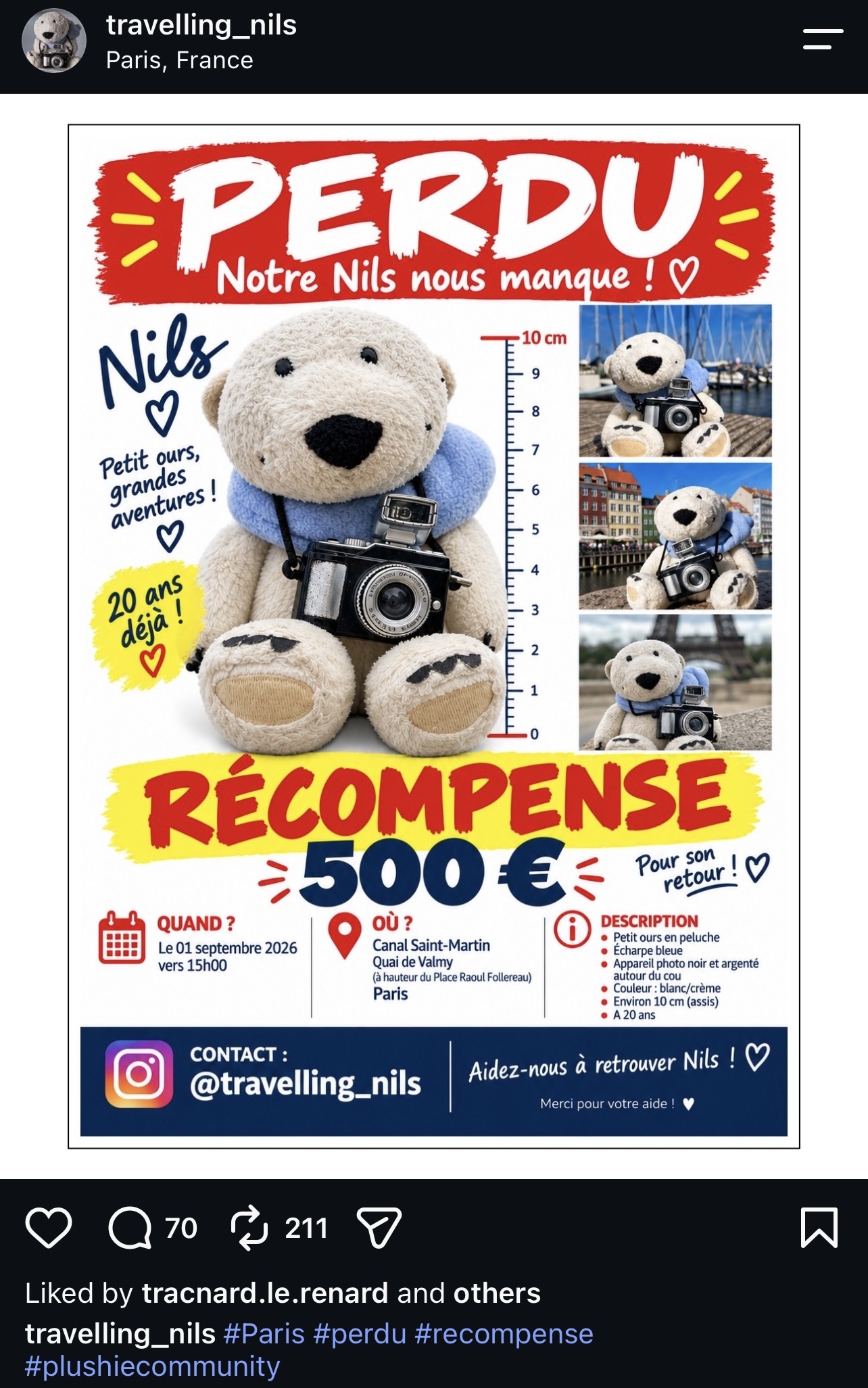 Pedu notre Nils nous manque — Paris