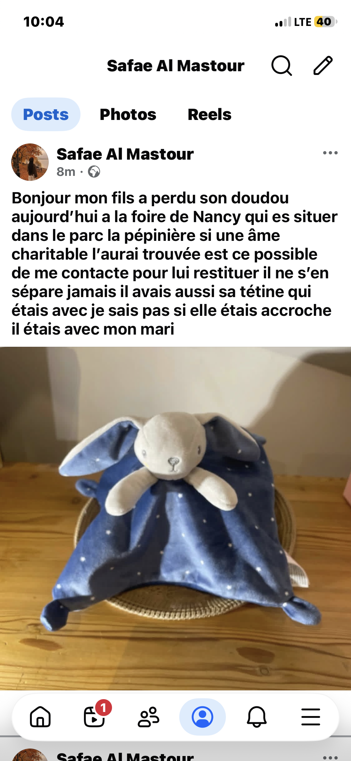 Lapin bleu kiabi — Nancy
